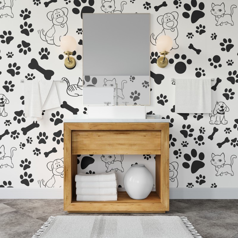 Papel Pintado Animal  huellitas y huesos