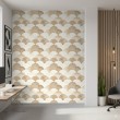 Carta da parati geometrica semicerchi design moderno tonalità beige e bianco