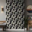Geometric wallpaper triangles modern minimalist design grey and black tones