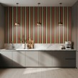 Striped wallpaper modern design vertical stripes red