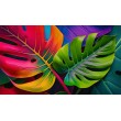 Multicolor Monstera Leaves Photomural