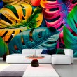 Monstera Leaves Photomural in Jungle Rainbow