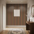 Striped wallpaper modern design vertical stripes red and green