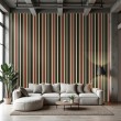 Papier peint striped design rétro élégant rayures verticales bordeaux multicolore