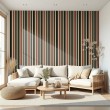 Striped wallpaper retro elegant design vertical stripes burgundy multicolor