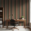 Papel pintado striped diseño retro elegante franjas verticales burdeos multicolor