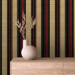 Carta da parati striped design retrò elegante strisce verticali bordeaux e oro