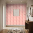 Striped wallpaper modern design vertical stripes coral red