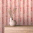 Carta da parati striped design moderno strisce verticali rosso corallo