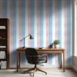 Papier peint striped design moderne rayures verticales rose et bleu