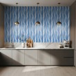 Carta da parati striped design moderno strisce verticali blu