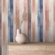 Papier peint striped design artistique moderne rayures verticales rose et bleu