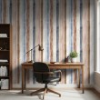 Striped wallpaper modern design vertical stripes beige and blue