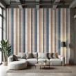 Carta da parati striped design classico elegante strisce verticali blu e rosa