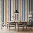 Striped wallpaper classic elegant design vertical stripes blue and pink