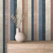Papel pintado striped diseño clásico elegante franjas verticales azul y rosa