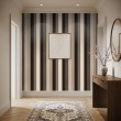 Carta da parati striped design classico elegante strisce verticali marrone scuro