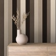 Striped wallpaper classic elegant design vertical stripes dark brown