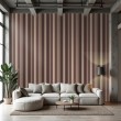 Papel pintado striped diseño clásico elegante franjas verticales marrón y burdeos
