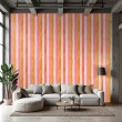 Gestreifte Tapete künstlerisches modernes Design vertikale Streifen rosa und orange