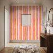 Striped wallpaper artistic modern design vertical stripes pink and orange