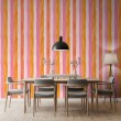 Papier peint striped design artistique moderne rayures verticales rose et orange