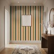 Papier peint striped design moderne rayures verticales orange