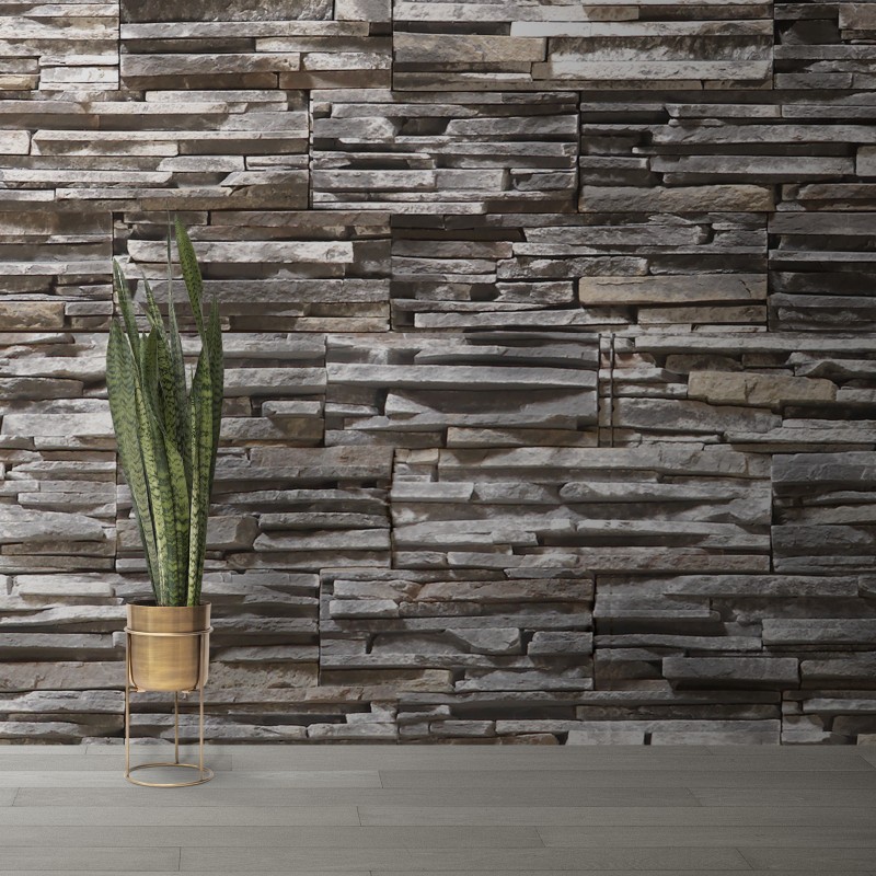 Wallpaper Piedra Picada Gris-Sweet Papaya