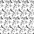 Floral Wallpaper Leaves in Black and White