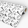 Papier peint floral feuilles en noir et blanc