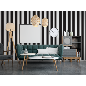 Tapete Schwarz-weiß gestreift