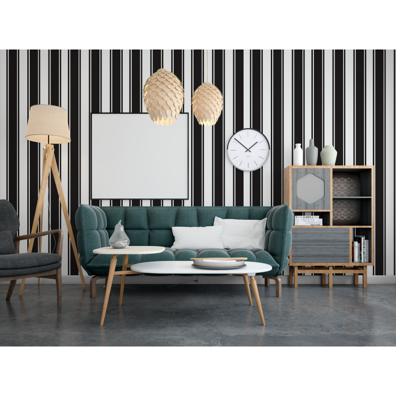 Wallpaper Black and White Stripes