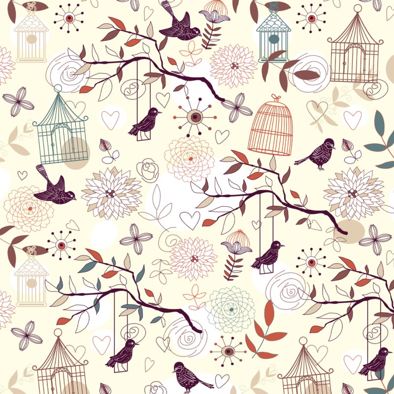 Wallpaper Kleine Vögel mit Käfigen