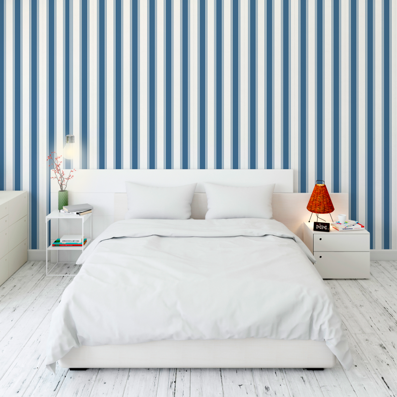 Wallpaper Blue and White Stripes
