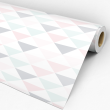 Carta da parati geometrica triangoli crema