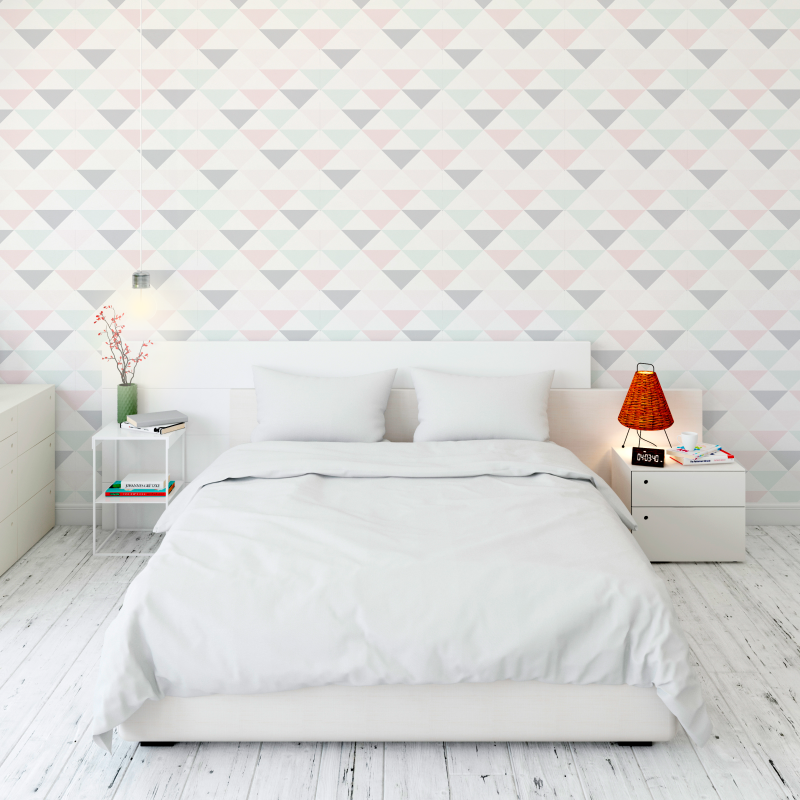 Papel Pintado Geométrico triangulos crema