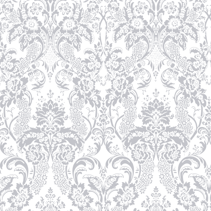 Victorian Wallpaper Flowers on white background