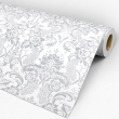 Victorian Wallpaper Flowers on white background