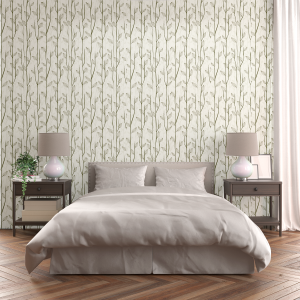 Papier peint floral feuille...