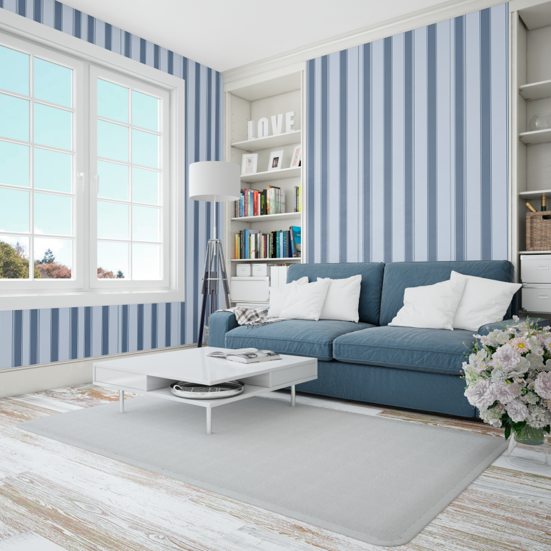 Papel pintado Rayas Azules