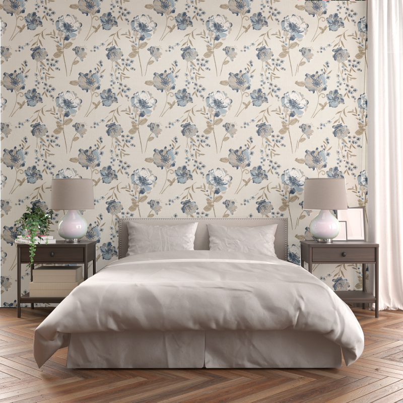 Blumentapete Blaue Rosen