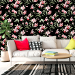 Papel pintado Floral Tropical Rosas y Negro