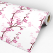 Papier peint floral fleurs roses liane