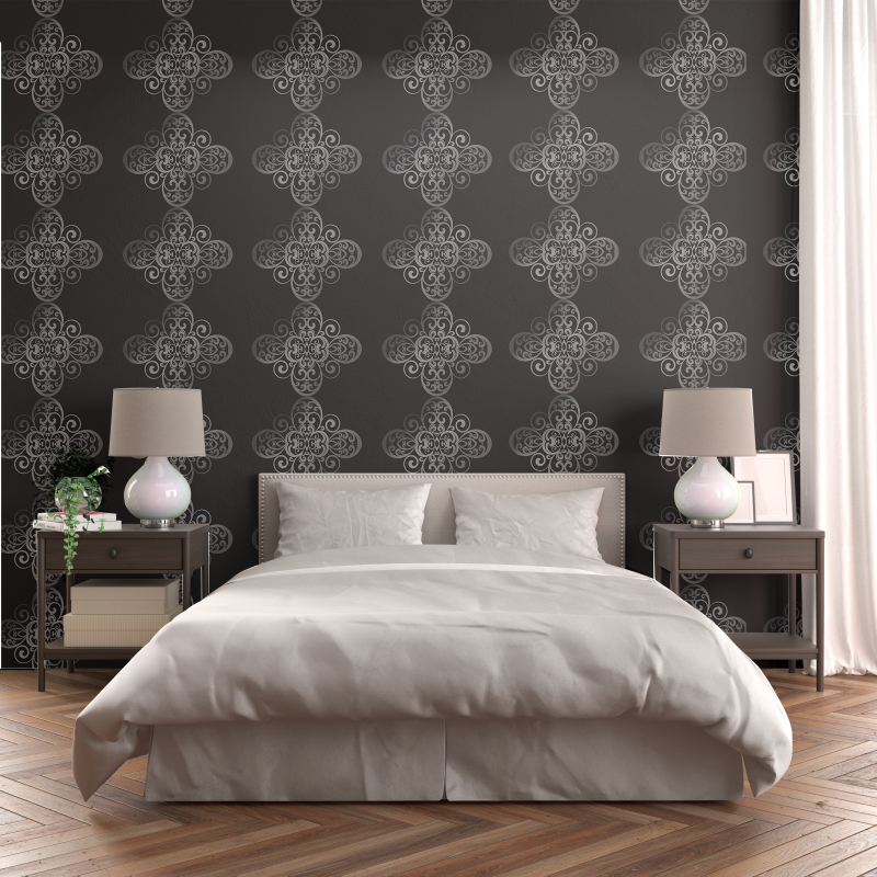 Fleurs victoriennes peintes sur fond noir