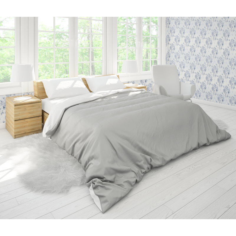 Papier peint floral bleu