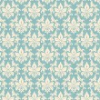 Turquoise blue Victorian Arabesque Wallpaper