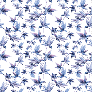 Floral Wallpaper Blue Leaves