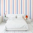 Wallpaper Rayas Blanco, azul, rosado - Sweet Papaya Home