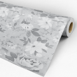 Papier peint floral en gris