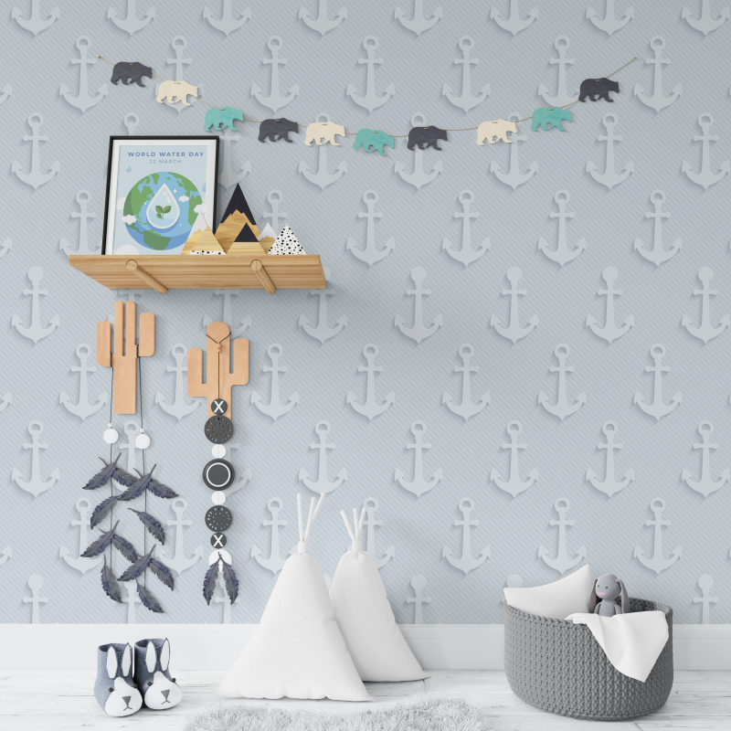 Carta da parati con ancora per bambini